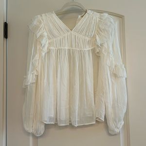 Ulla Johnson sheer white blouse size 0